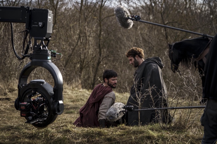 The Steadicam with Aurelius and Lot in the winter wood — the last day of the shoot, Episode 7.
