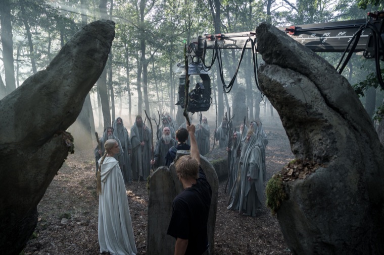 A crane move through the standing stones of the sacred ring at Garth Greggyn — Episode 5.