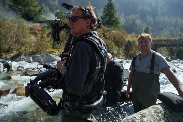 The camera goes into the river with the scene — Episode 1.