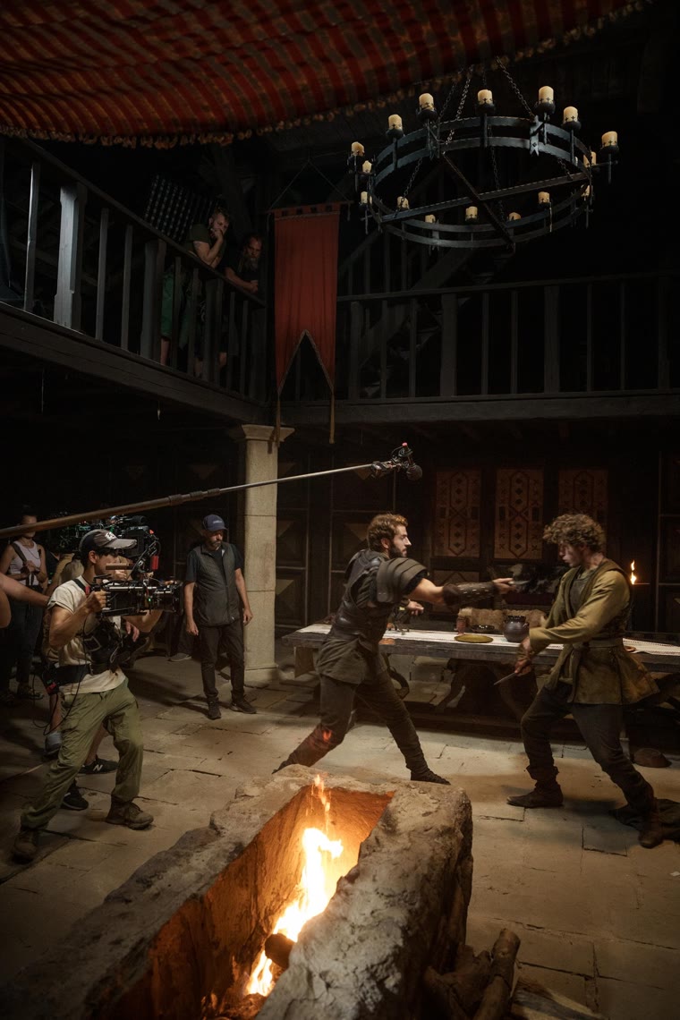 Vi-Dan Tran designs a fireside fight with Uther and Pelleas in the dining hall at Maridunum — Episode 4.