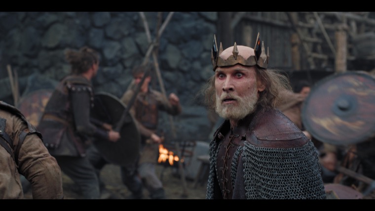 Vortigern (Colin Cunningham) as his fortress falls and his own men cry out for the king.