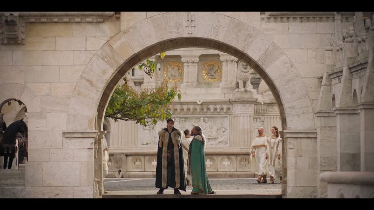 Merlin (Tom Sharp) tells his grandfather what he has seen: “Morgian, in the fire and in the stars.”