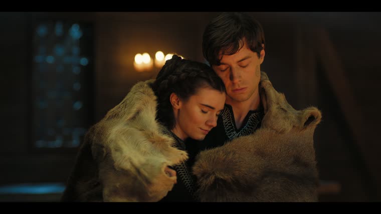 “Stay” — Ganieda (Brett Cooper) and Merlin (Tom Sharp) by candlelight.