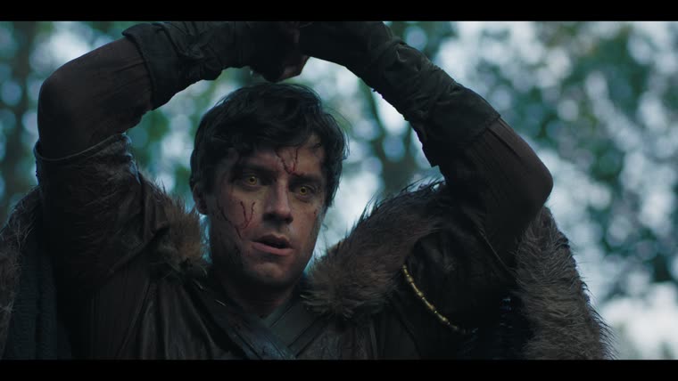 “Put a blade in the fire!” — Merlin (Tom Sharp) as Custennin demands not to die like this.