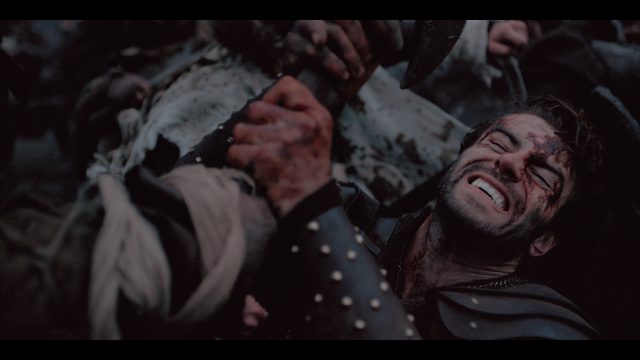 Uther (Myles Clohessy) goes to ground in the melee.